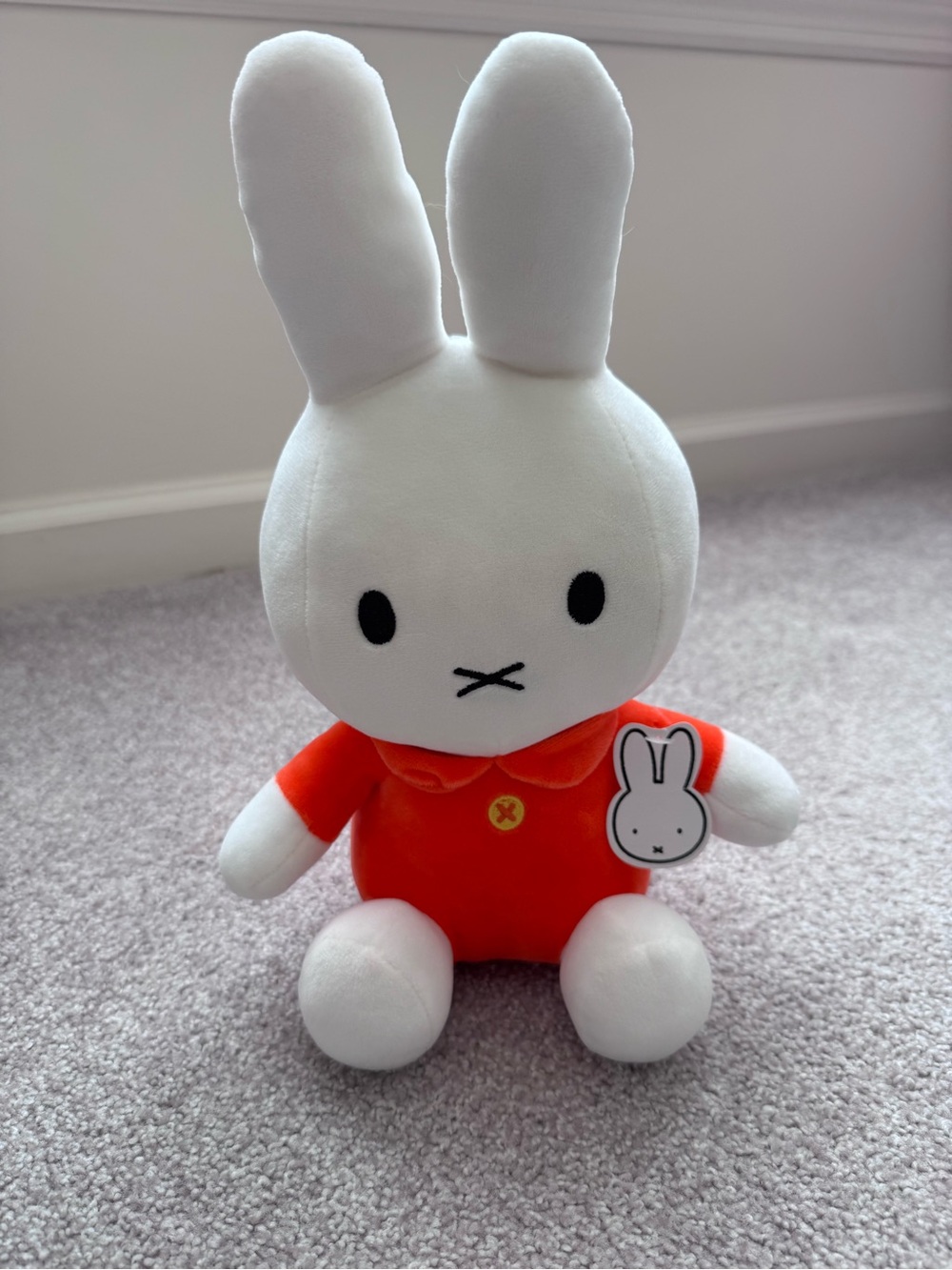 miffy Plush Bunny in White and Red - Cute Soft Stuffed Animal - 12 inch